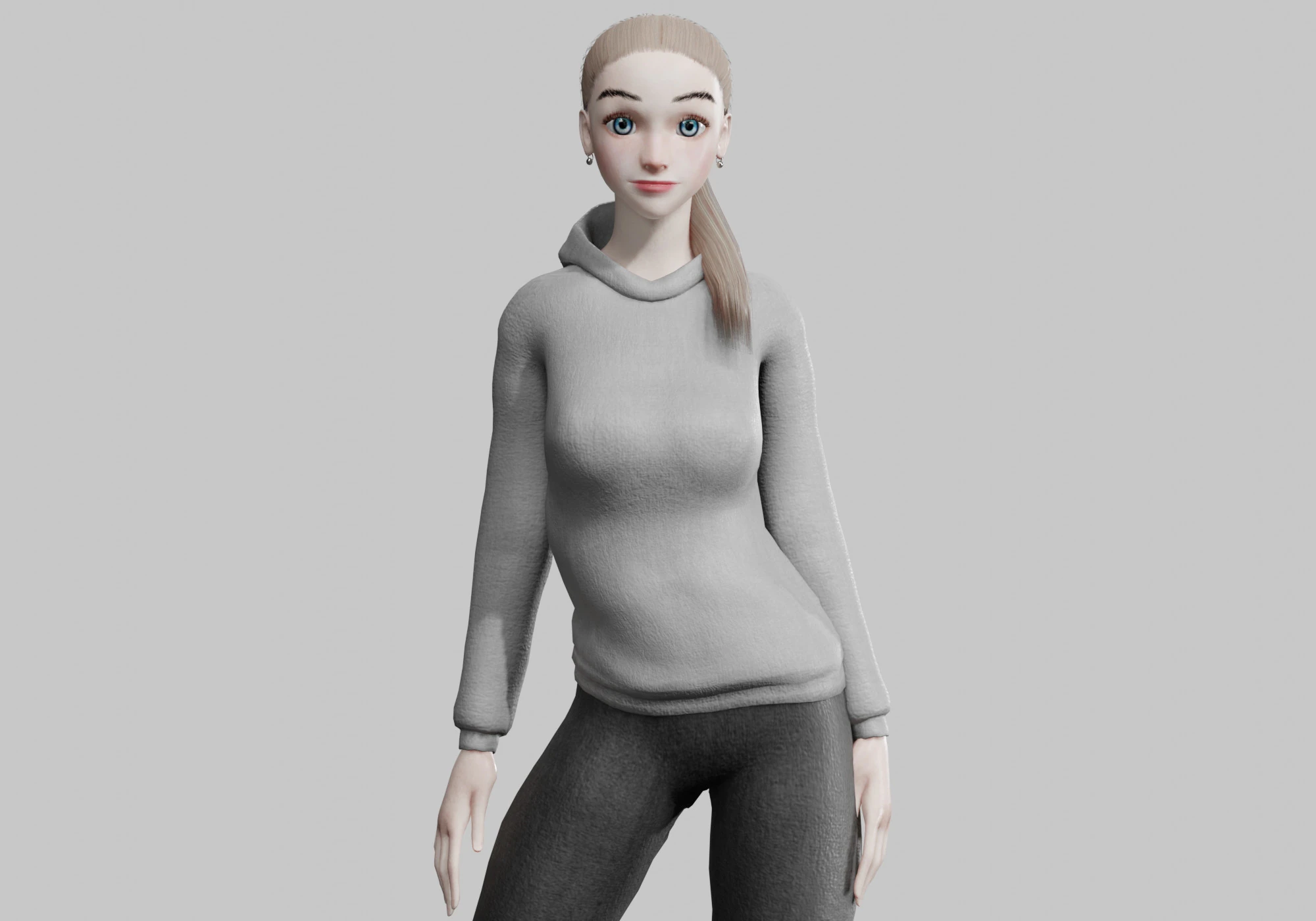 Cute Cartoon woman V24808 3D Model .c4d .max .obj .3ds .fbx .stl .blend