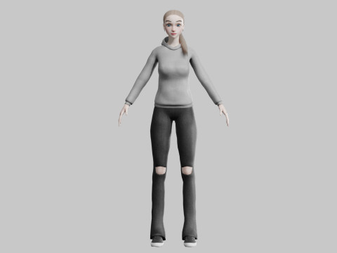 Cute Cartoon woman V24808 3D मॉडल