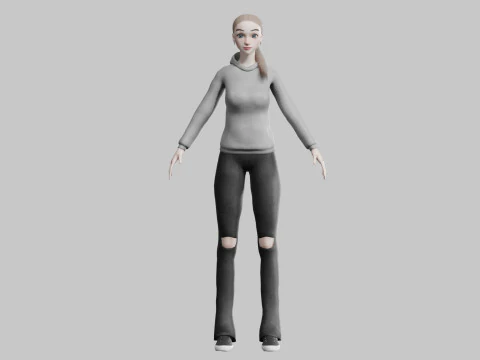 Cute Cartoon woman V24808 3D Model