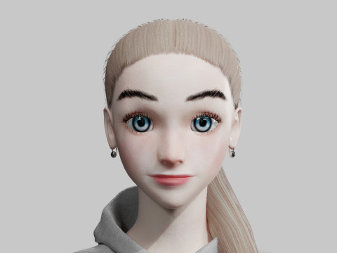 Cute Cartoon woman V24808 3D मॉडल