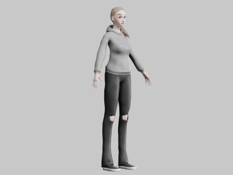 Cute Cartoon woman V24808 3D मॉडल