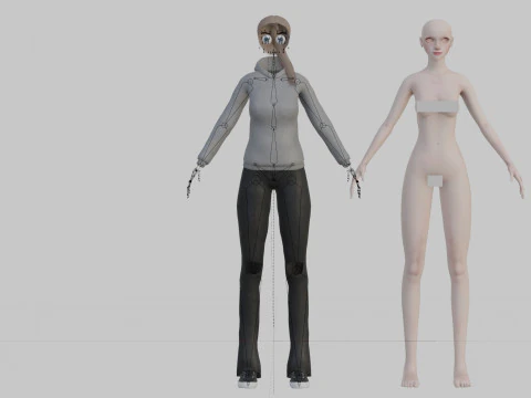 Cute Cartoon woman V24808 3D Model