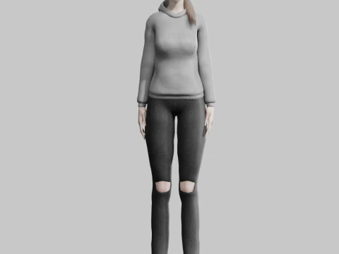 Cute Cartoon woman V24808 3D Model