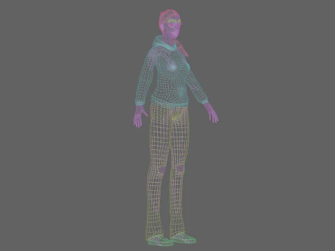 Cute Cartoon woman V24808 3D Model