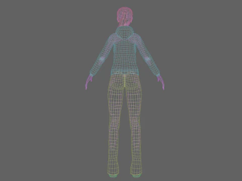Cute Cartoon woman V24808 3D Model