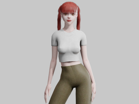 Cute classic Woman V28260 3D Model