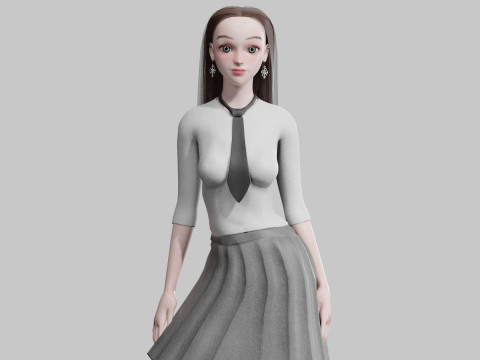Cute Standard Woman V32420 3D Model