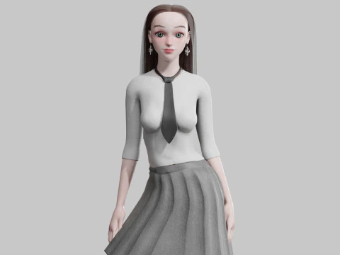 Sevimli Standart Kadın V32420 3D Model