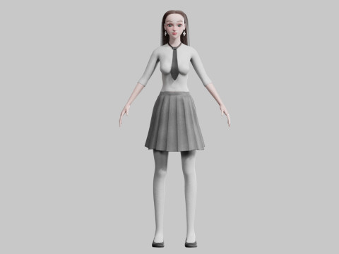 Cute Standard Woman V32420 3D Модель