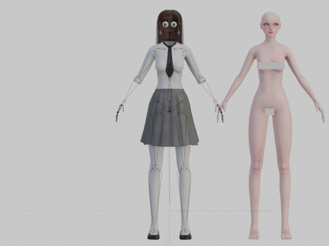 Cute Standard Woman V32420 3D Модель