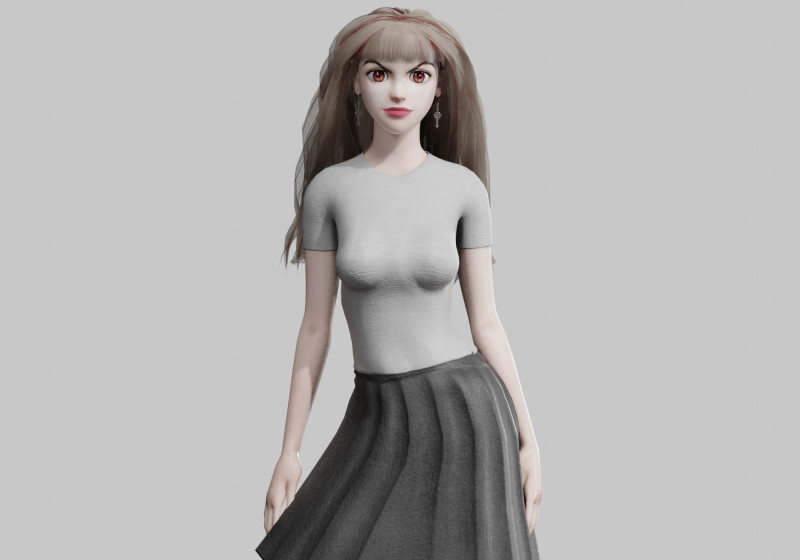 Cute stylized woman V38774 Modèle 3D .c4d .max .obj .3ds .fbx .stl .blend