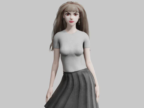 सुंदर शैली वाली महिला V38774 3D मॉडल