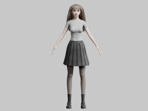 Cute stylized woman V38774 Modèle 3D