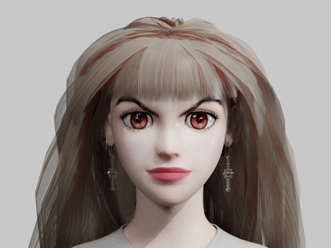 Cute stylized woman V38774 Modèle 3D