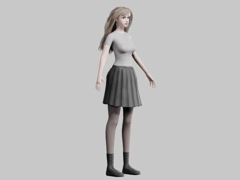 Cute stylized woman V38774 Modèle 3D