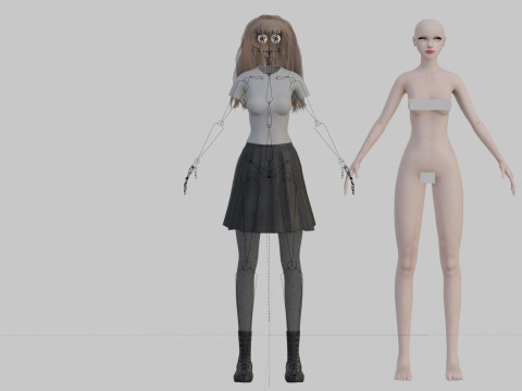 Cute stylized woman V38774 Modèle 3D