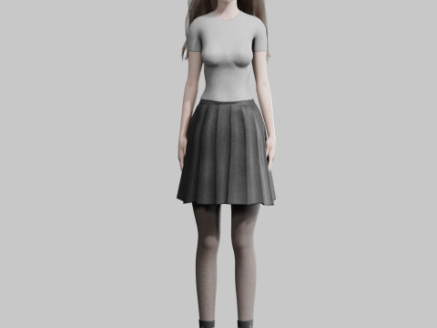 Cute stylized woman V38774 Modèle 3D