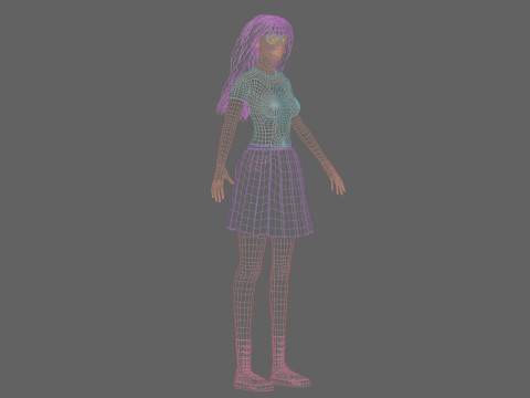 Cute stylized woman V38774 Modèle 3D