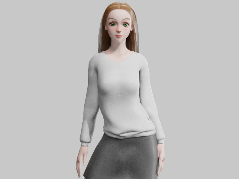 Cute teen woman V31350 Modelo 3D