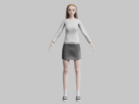Cute teen woman V31350 3D Model