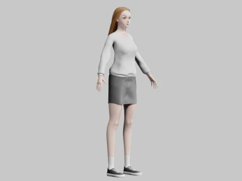 Cute teen woman V31350 3D Model