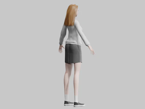 Cute teen woman V31350 3D Model