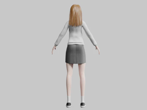 Cute teen woman V31350 3D Model