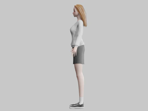 Cute teen woman V31350 3D Model