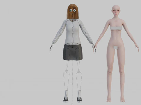 Cute teen woman V31350 3D Model