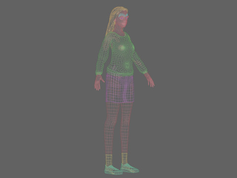 Cute teen woman V31350 3D Model