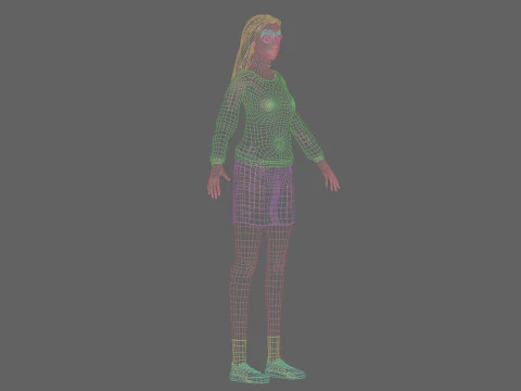 Cute teen woman V31350 3D Model