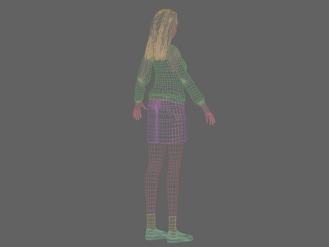 Cute teen woman V31350 3D Model