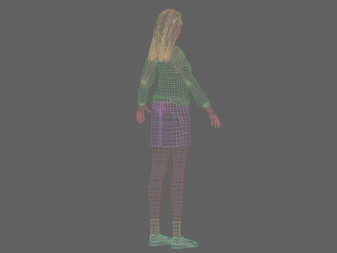 Cute teen woman V31350 3D Model