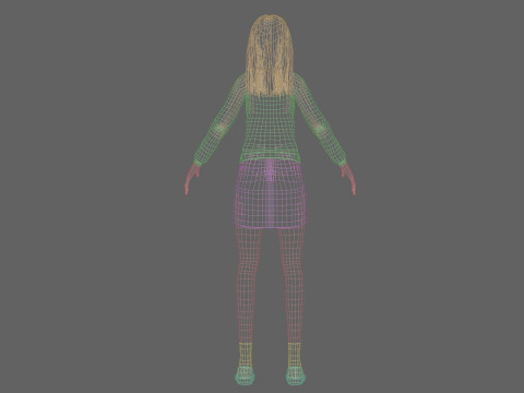 Cute teen woman V31350 3D Model