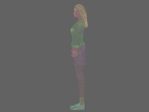 Cute teen woman V31350 3D Model