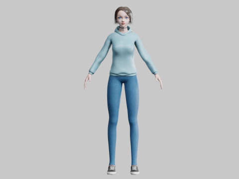 Cute Young Woman V30902 3D Модель