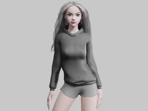 Pretty Basic Woman V36102 3D Model
