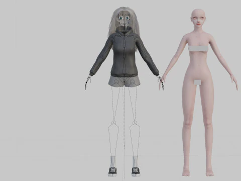 Pretty Basic Woman V36102 3D Model