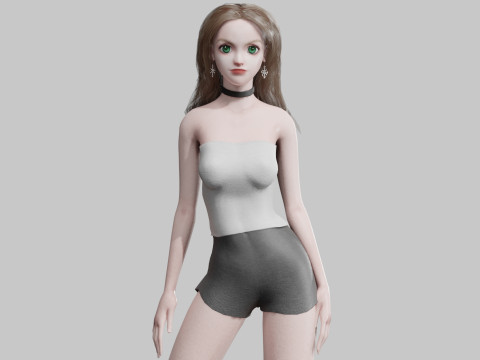 Pretty Beautiful woman V35097 3D Model