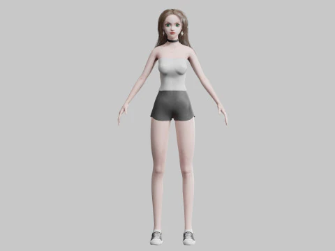 Pretty Beautiful woman V35097 3D Model