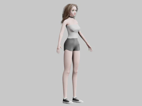 Pretty Beautiful woman V35097 3D Model
