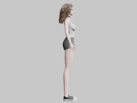 Pretty Beautiful woman V35097 3D Model