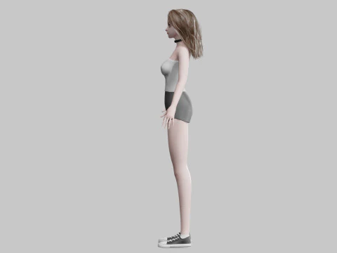 Pretty Beautiful woman V35097 3D Model