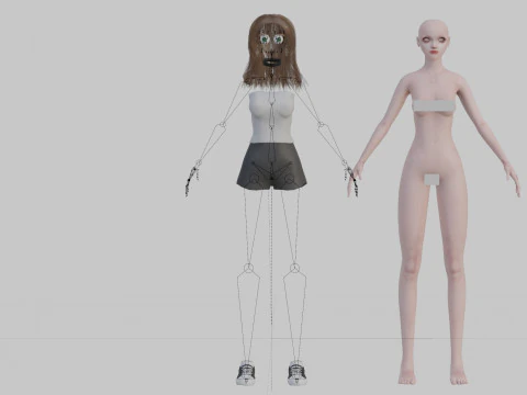 Pretty Beautiful woman V35097 3D Model