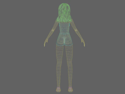 Pretty Beautiful woman V35097 3D Model