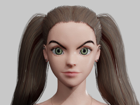 Pretty Cartoon woman V34834 3D Model