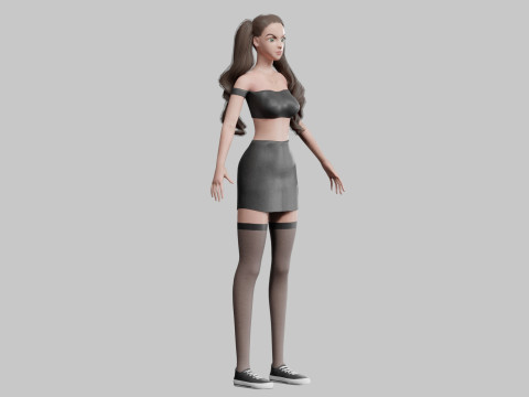 Pretty Cartoon woman V34834 3D Model