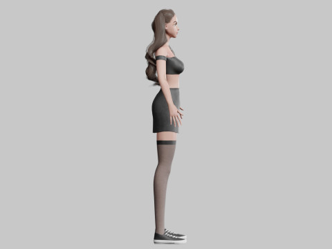 Pretty Cartoon woman V34834 3D Model