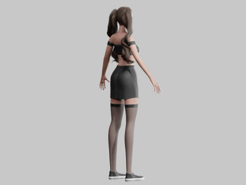 Pretty Cartoon woman V34834 3D Model