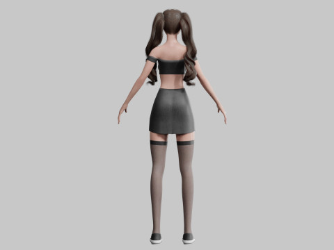 Pretty Cartoon woman V34834 3D Model
